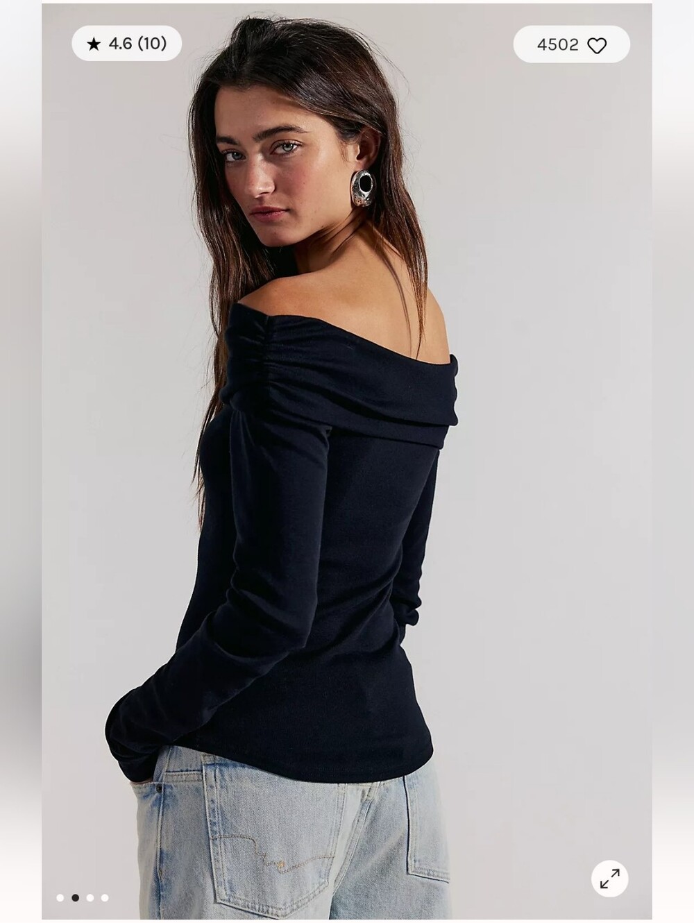 NWT Free People Blue Robbie Off The Shoulder Top 🌸 Size XL
